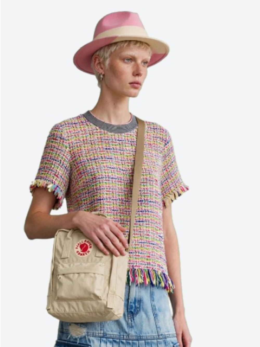 Zara soft stretch tweed effect top
